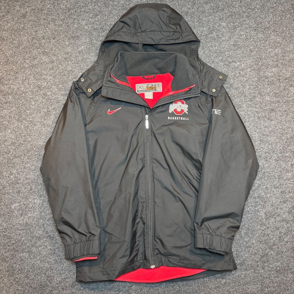 Nike Elite Ohio State Buckeyes Basketball Jacket Black Red Fleece Lined XL
